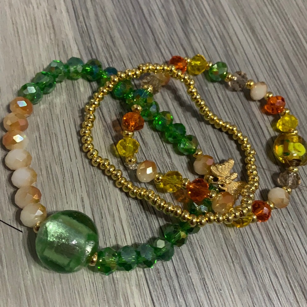 Green gold handmade set